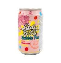 Lady Boba Bubble Tea Peach Strawberry  Black Tea 320ml