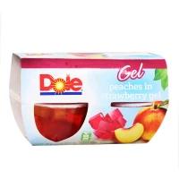 DOLE  DICED PEACHES IN STRAWBERRY FLAVORED GEL 4cups 488g