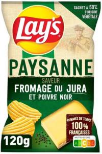Lay's Paysanne saveur fromage du Jura et poivre noir - Lays - 120 g
