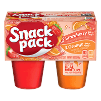 SNACK PACK Gel 2 Strawberry 2 Orange  4cups 368g