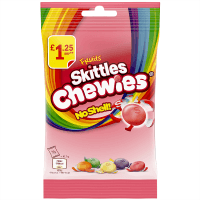 Skittles Chewies Vegan Sweets Fruit Flavoured Treat Bag 125g