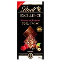 Lindt Excellence Noir Framboise Noisettes 70% Cacao 100g