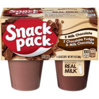 nack Pack 2 Milk Chocolate + 2 Chocolate Fudge & Milk Chocolate Pudding, 4 Cups, 368g